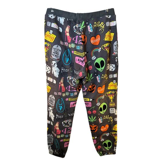 SALEM7 Unisex Adult Halloween Theme Graphic Sweatpants / Size: Large - Picture 2 of 11